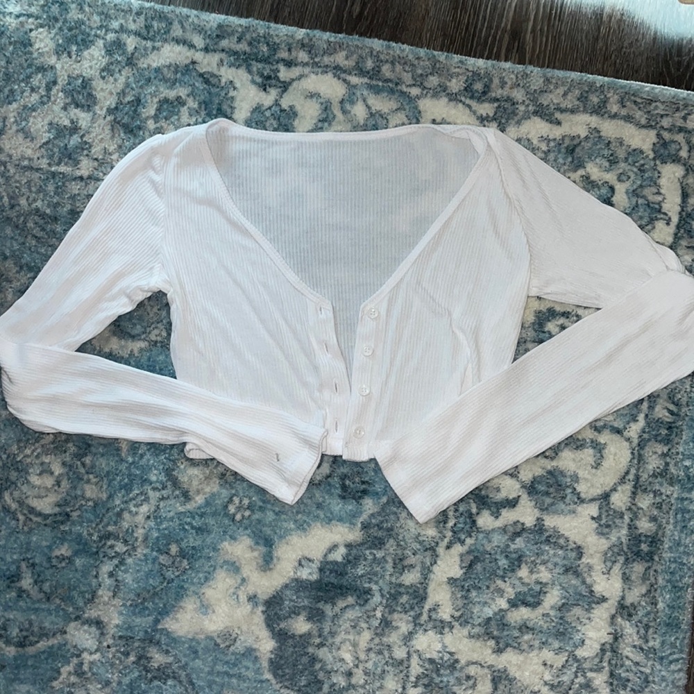 alo white whisper cardigan